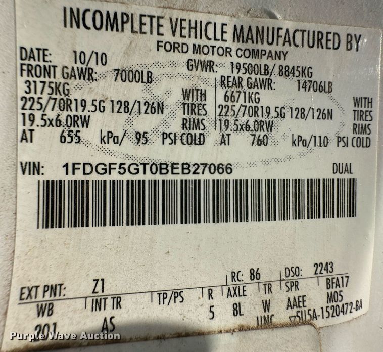 image for item DL0463 2011 Glaval F550 shuttle bus