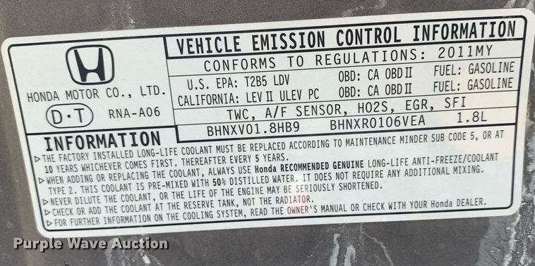 image for item DM1808 2011 Honda  Civic 