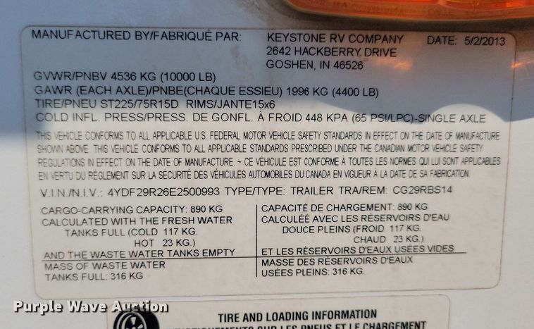 image for item DN3521 2014 Keystone Cougar X-Lite camper