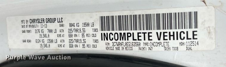 image for item DO2495 2014 Dodge Ram 5500HD Crew Cab flatbed truck