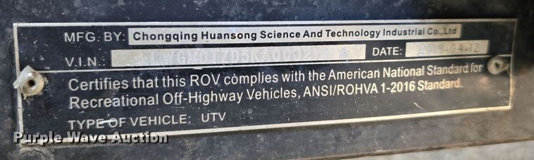 image for item DO5501 2019 Chongqing Huansong Science and Technology Industrial Delphi utility vehicle