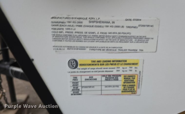 image for item DO5502 2015 KZRV Spree Escape camper