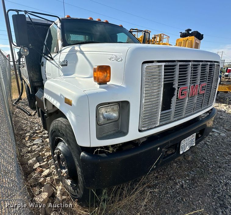 image for item DP3356 1994 GMC Topkick C5500 dump flatbed truck