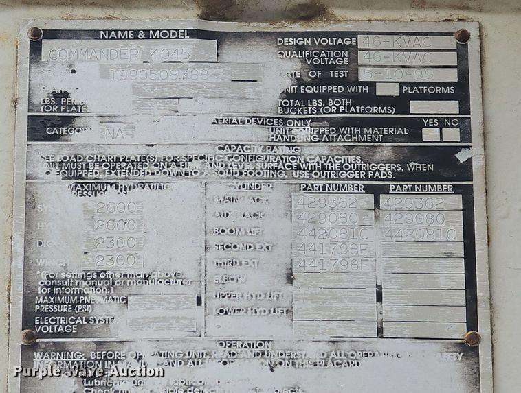 image for item DQ5152 2000 International 4800 digger derrick truck