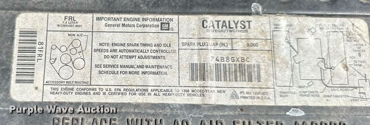 image for item DR2643 1998 Chevrolet  K3500 utility bed pickup truck