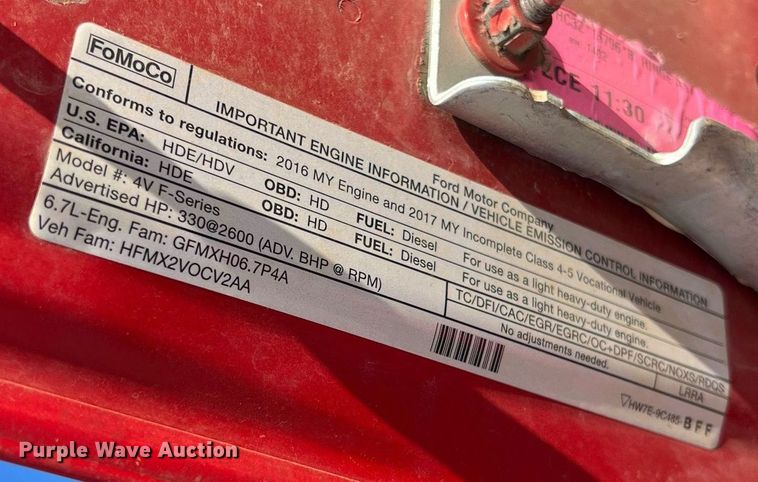 image for item DS3118 2017 Ford F450 Super Duty XLT bale bed truck