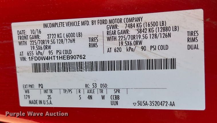 image for item DS3118 2017 Ford F450 Super Duty XLT bale bed truck