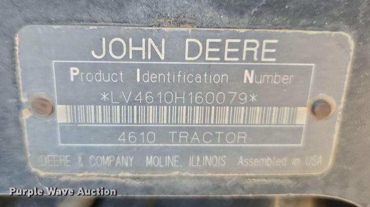 image for item DS4793 2002 John Deere 4610 tractor