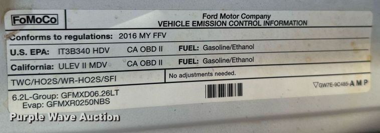 image for item DV2816 2016 Ford F250 Super Duty SuperCab pickup truck