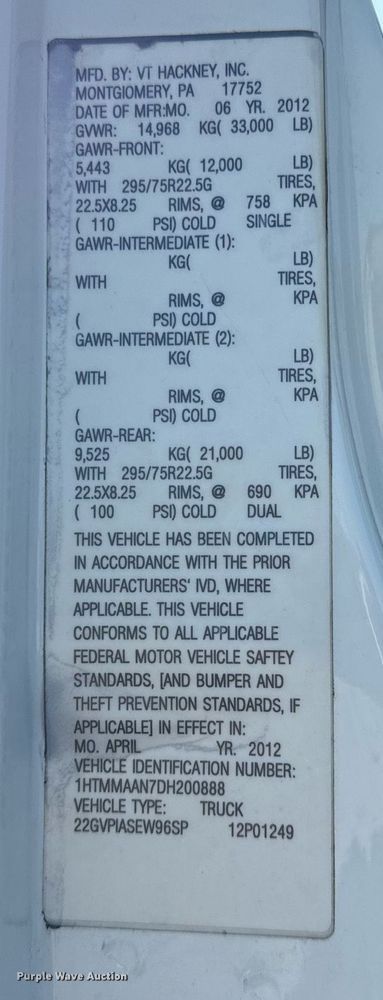 image for item DV5884 2013 International  Durastar 4300 spreader truck