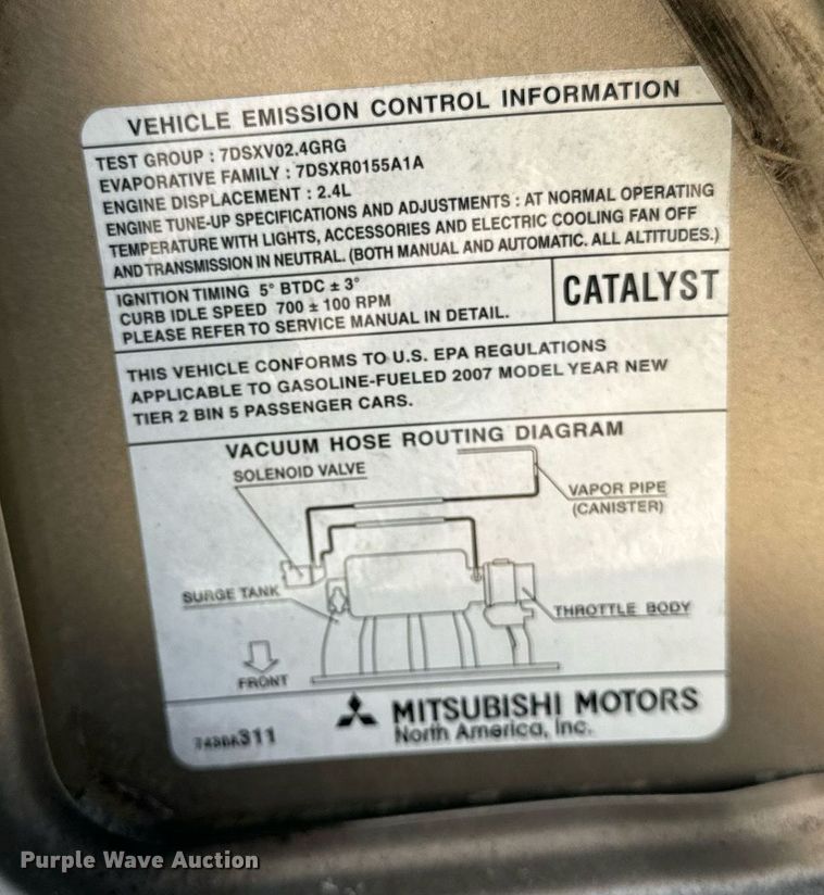 image for item DV5899 2007 Mitsubishi  Galant ES 
