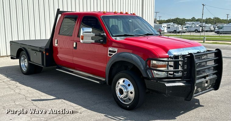 image for item DX1262 2008 Ford F550 Super Duty Lariat Crew Cab flatbed truck