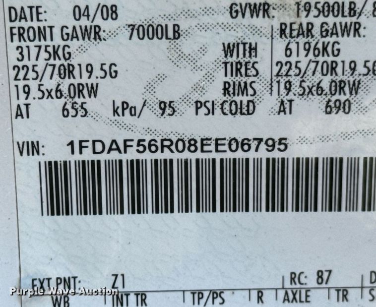 image for item DX1298 2008 Ford F550 Super Duty XL utility / service truck