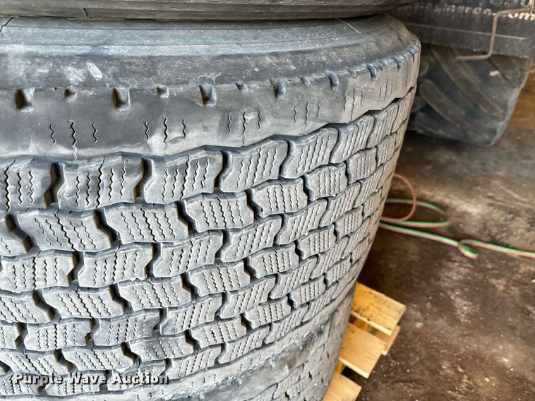 image for item DX1327 (4) Goodyear 445/50R22.5 tires and wheels