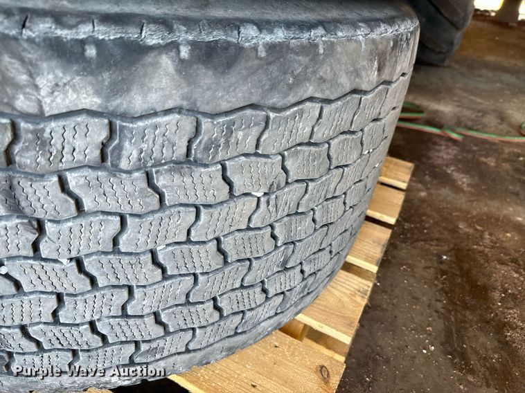 image for item DX1327 (4) Goodyear 445/50R22.5 tires and wheels