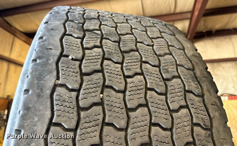 image for item DX1327 (4) Goodyear 445/50R22.5 tires and wheels
