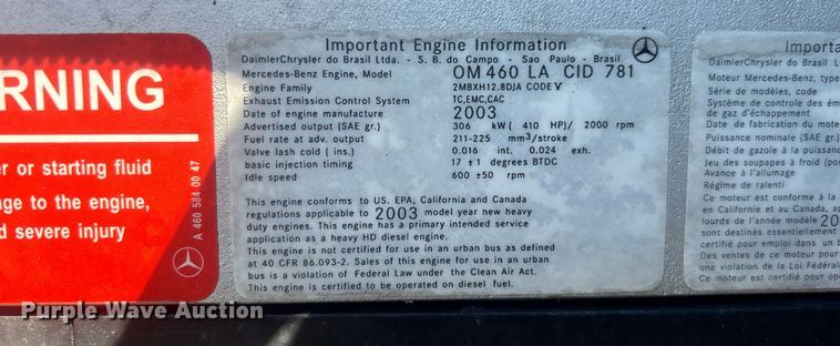 image for item EG1021 2004 Freightliner  Columbia flatbed truck