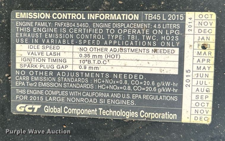 image for item EG1052 2015 Nissan 90 forklift