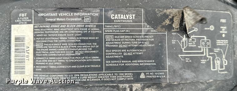 image for item EH7027 1990 Chevrolet  K1500 pickup truck