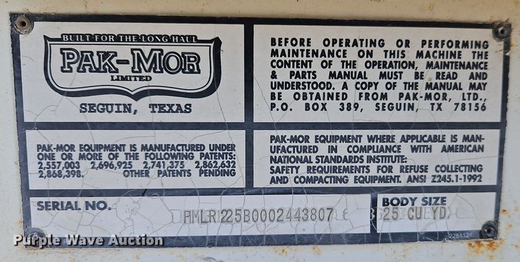 image for item EI8377 2008 International  7400 refuse truck