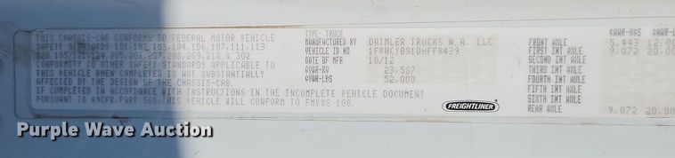 image for item EI8378 2013 Freightliner  M2 refuse truck