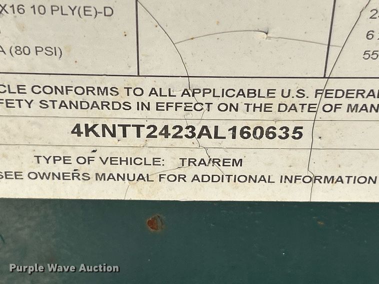 image for item EK3327 2010 Towmaster T-20 Deck Over Tilt tilt deck equipment trailer