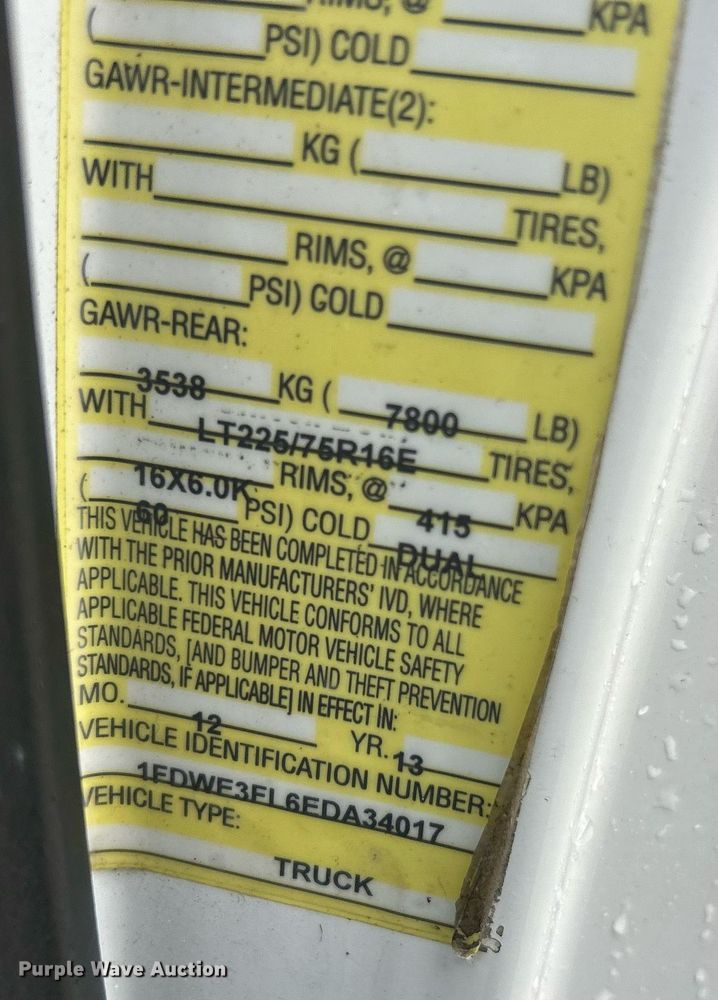 image for item EK3347 2014 Ford E350 Super Duty box van