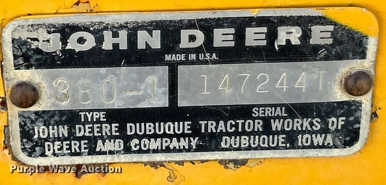 image for item EK3370 1972 John Deere 380 forklift