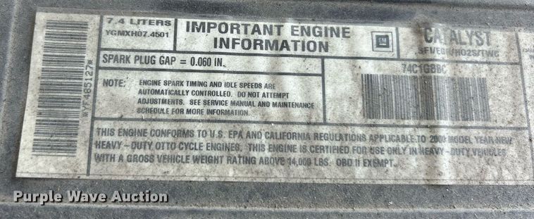 image for item EK3384 2000 Chevrolet  C3500HD dump bed pickup truck