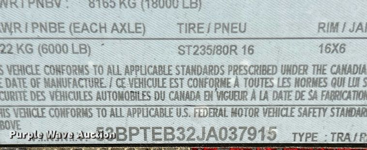 image for item EK3385 2018 Pace CV8528REA enclosed cargo trailer