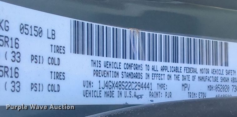 image for item EQ2183 2002 Jeep Grand Cherokee SUV