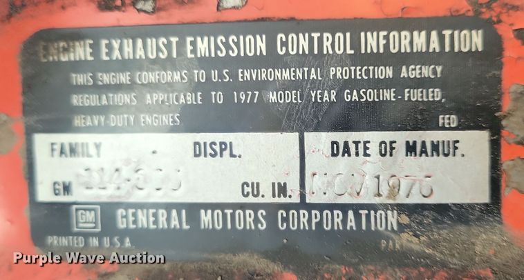 image for item JO9409 1977 Chevrolet  Custom Deluxe C65 pumper fire truck