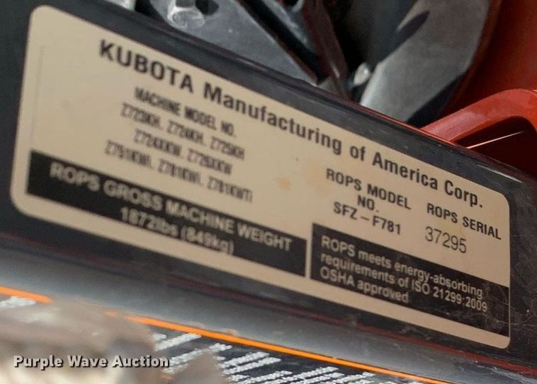 image for item JT9763 2023 Kubota  Z781KWTI ZTR lawn mower