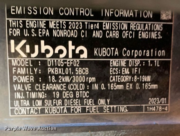 image for item JT9772 2023 Kubota  ZD1211 ZTR lawn mower