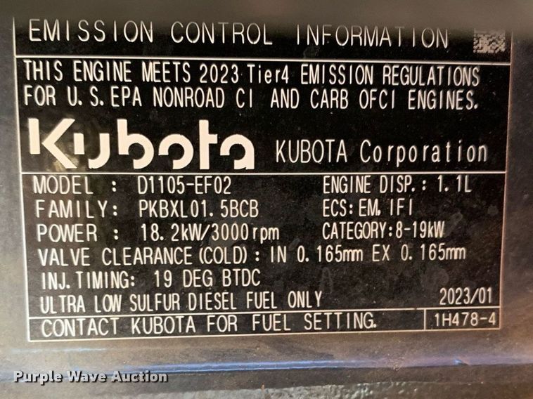 image for item JT9772 2023 Kubota  ZD1211 ZTR lawn mower