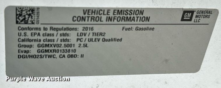 image for item MV9125 2016 Chevrolet  Malibu 