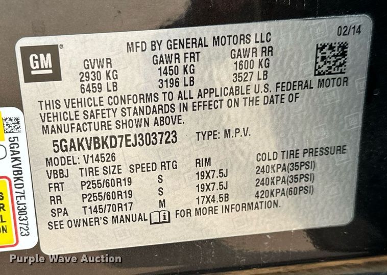 image for item MV9134 2014 Buick Enclave SUV