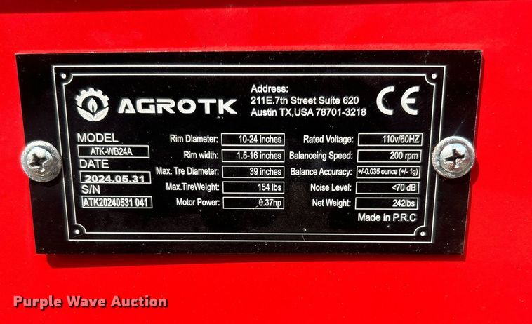 image for item NB9451 2024 Agrotk ATK-WB24A tire balancer