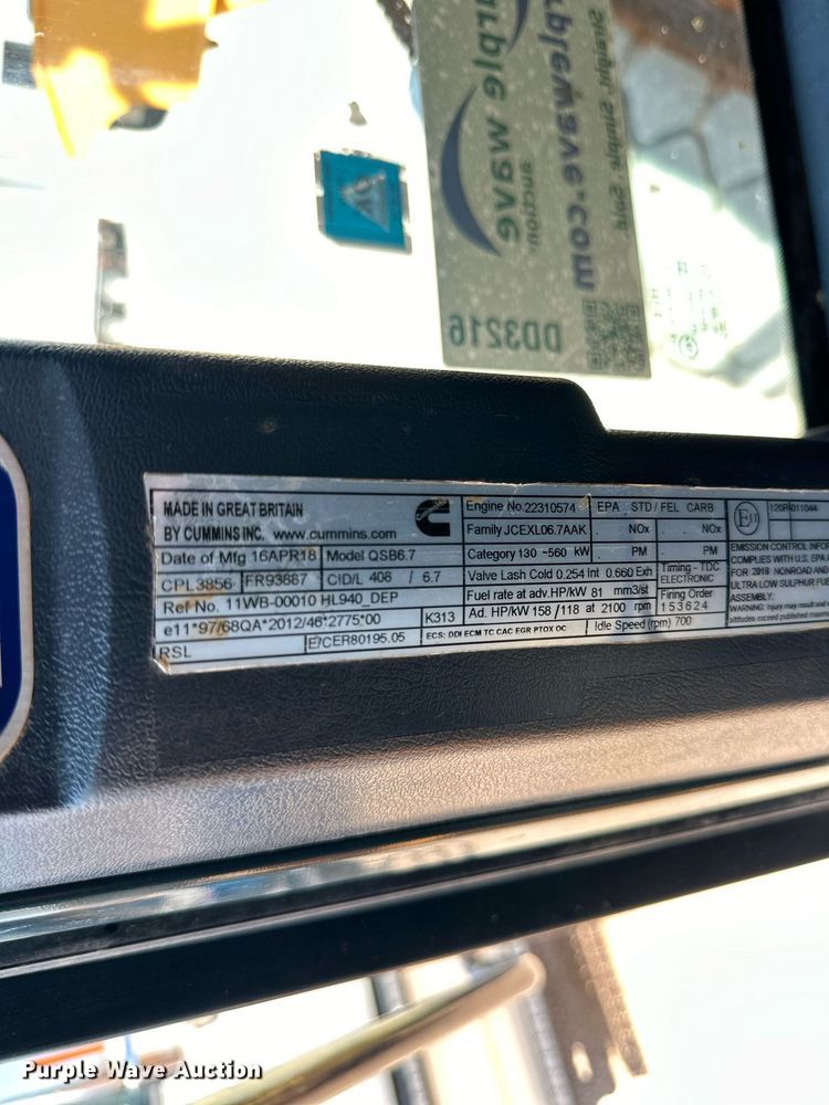 image for item DD3216 2018 Hyundai HL940XT wheel loader