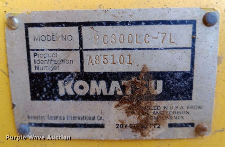 image for item DH1341 2002 Komatsu PC300LC-7 excavator