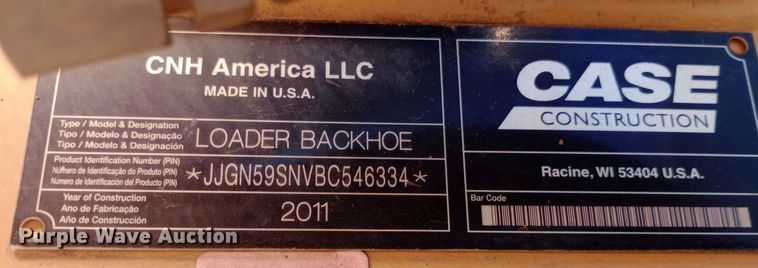 image for item DH1349 2011 Case 590 Super N backhoe