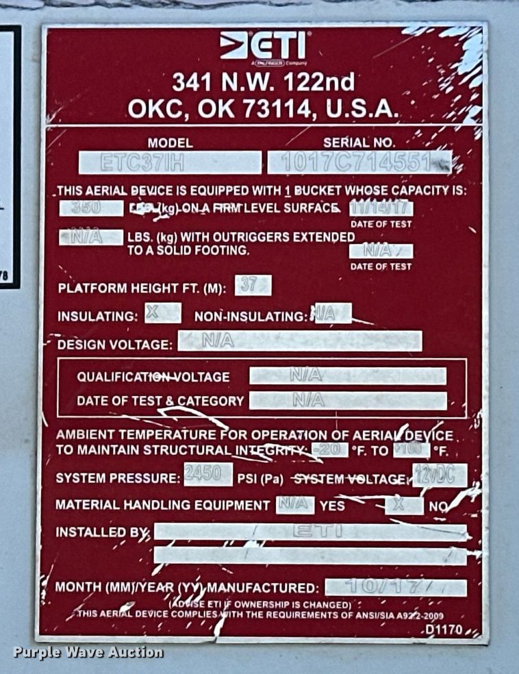 image for item DL0478 2017 Ford F550 Super Duty XL bucket truck