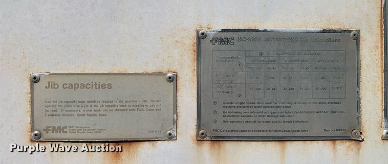 image for item DM1800 1982 FMC Link-Belt HC-218A crane