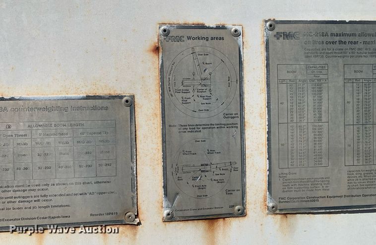 image for item DM1800 1982 FMC Link-Belt HC-218A crane