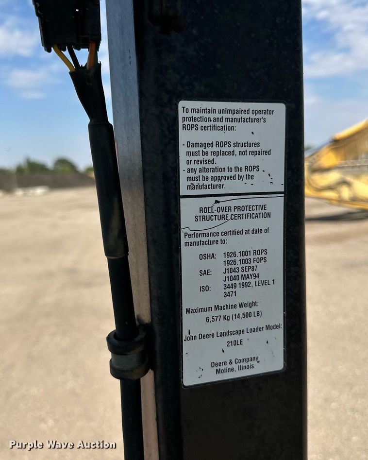 image for item DN0746 John Deere 210LE landscape tractor