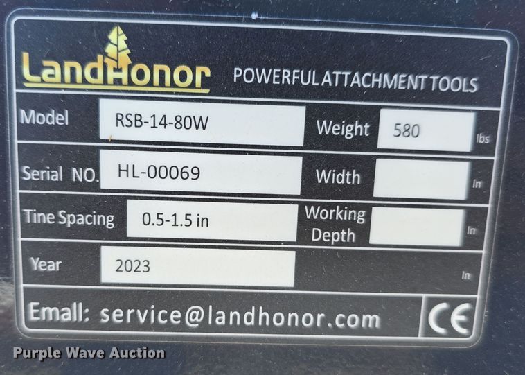 image for item DO5519 2023 Land Honor RSB-14-80W skid steer rock bucket