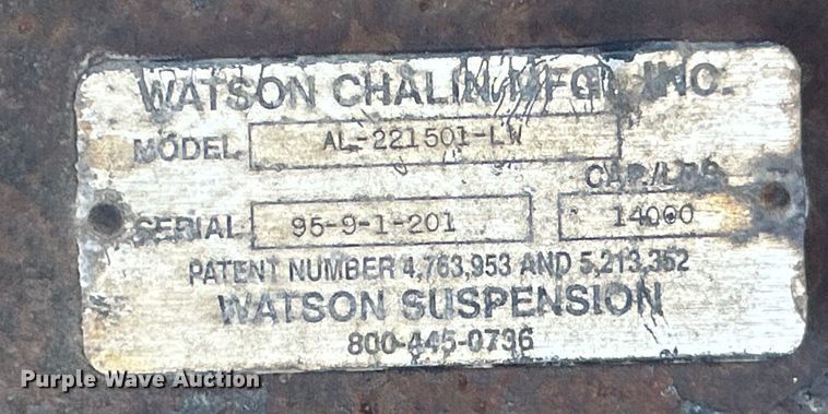 image for item DO6679 Watson Chalin Mfg. AL-221591-LE tag axle