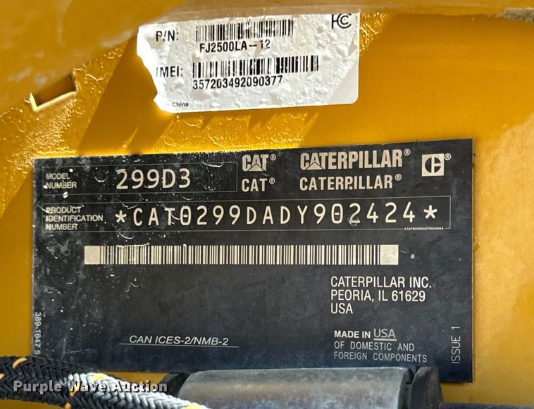 image for item DP6720 2020 Caterpillar  299D3 tracked skid steer loader