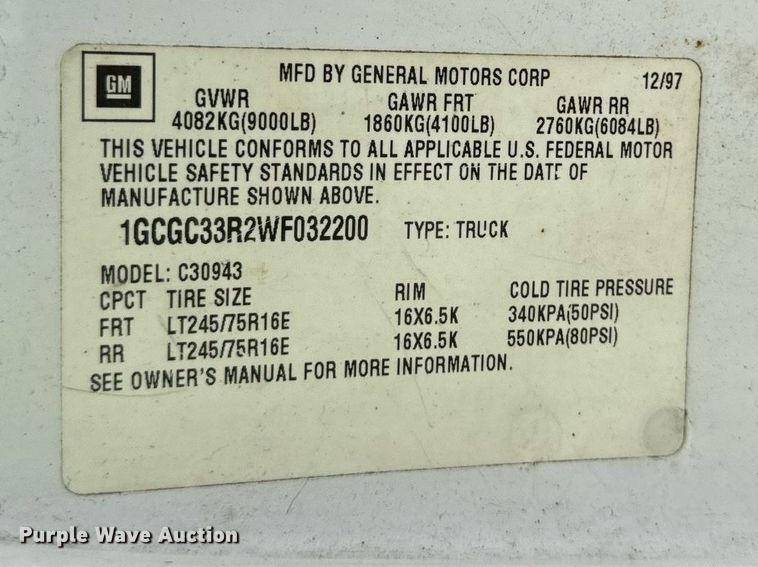 image for item DP8455 1998 Chevrolet C3500 Crew Cab pickup truck