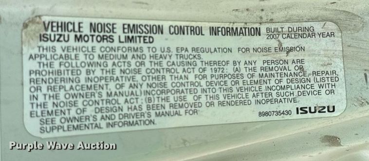 image for item DP8460 2008 Isuzu NPR truck cab and chassis